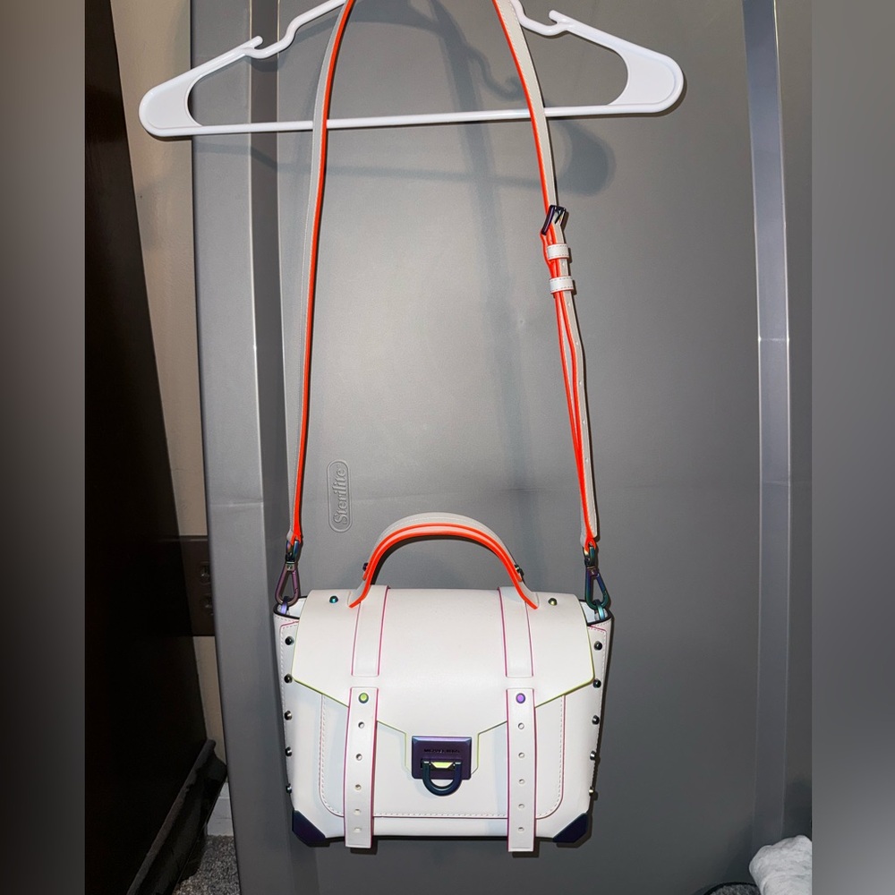 Michael Kors White Crossbody Handbag with Neon Accents - Picture 2 of 9